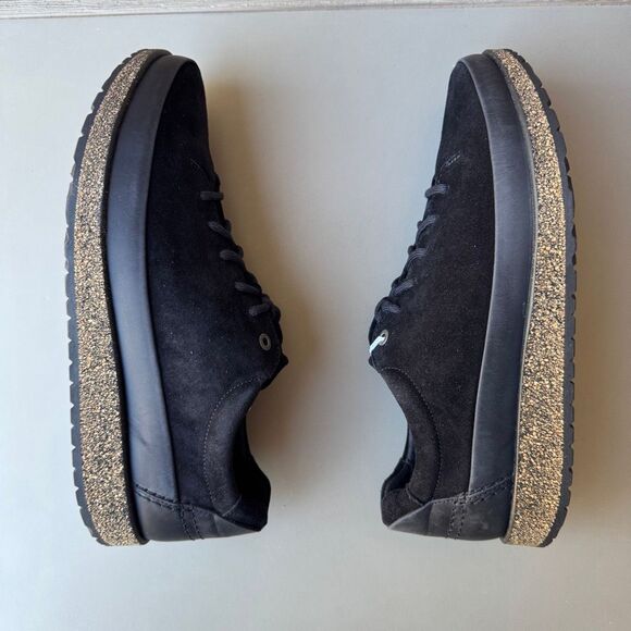 NEW Birkenstock Honnef Low Sneakers Men’s Size 44EU or 11US Black Suede Cork - Picture 7 of 12